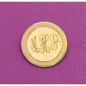 Vintage Monogram Initials Gold Plated Brooch by Lamode karatclad - Q4
